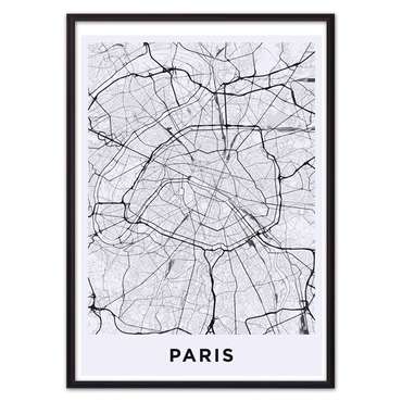 Постер в рамке Карта Париж 21х30 см