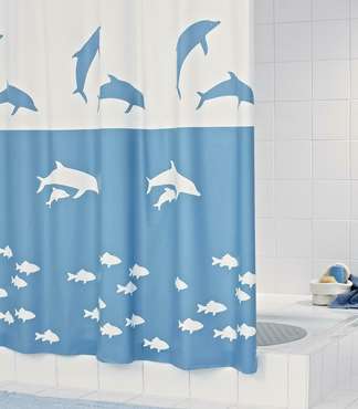 Штора для ванных комнат Flipper синий/голубой