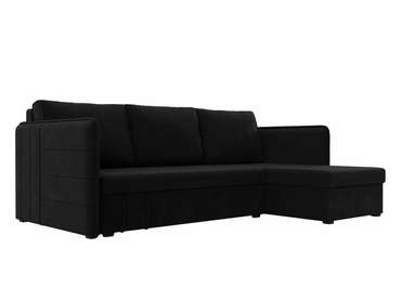 Угловой диван-кровать Слим черного цвета правый угол
