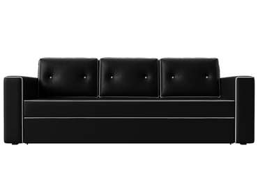 Прямой диван-кровать Принстонн черного цвета (экокожа)