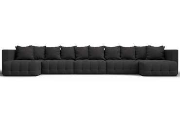 Угловой диван-кровать Лига 052 МегаЛонг темно-коричневого цвета (замша)