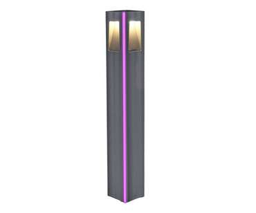 Светильник уличный серый 220V w12*12 h80 Led 4*3W (4000K) Декоративная подсветка розовая.