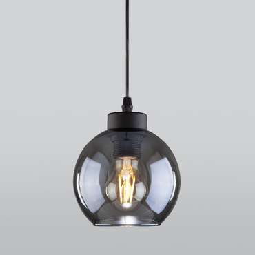 Подвесной светильник Cubus с круглым стеклянным плафоном серого цвета