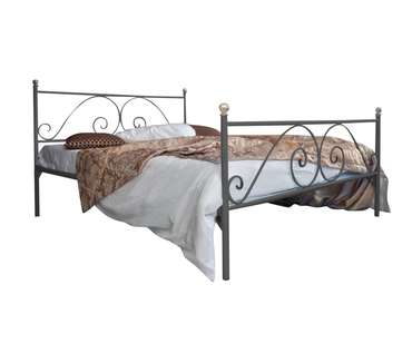 Кованая кровать Анталия 160х200 серого цвета
