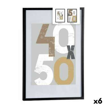 Настенные рамки Чёрный Пластик Деревянный MDF 52,5 x 2,5 x 72,5 cm (6 штук)