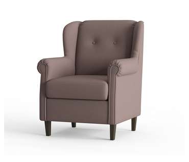 Кресло из велюра Леон светло-коричневого цвета