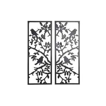 Настенный декор DKD Home Decor (2 Предметы) Металл птицы Shabby Chic (35 x 1,3 x 91 cm)