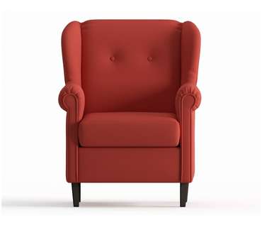 Кресло из велюра Леон оранжевого цвета