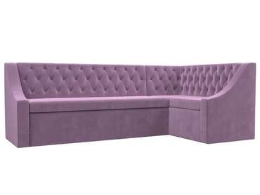 Кухонный угловой диван-кровать Мерлин сиреневого цвета правый угол