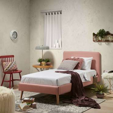 Кровать Lydia розового цвета 90х190
