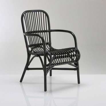 Кресло ротанговое Malu черного цвета