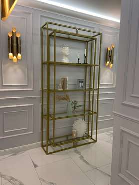 Стеллаж "Gustav" золото с тонированным стеклом (2200х1100х300)