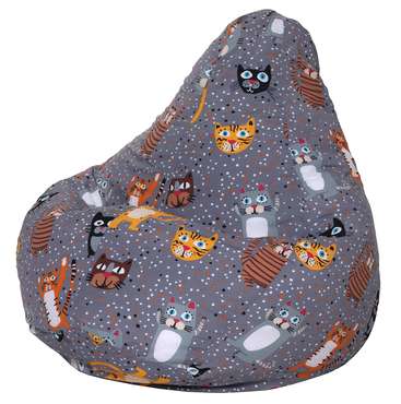 Кресло-мешок Груша 2XL Cats серого цвета 
