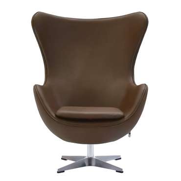 Кресло Egg Style Chair коричнево-серебристого цвета