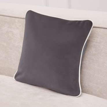 Подушка декоративная Duo серо-стального цвета