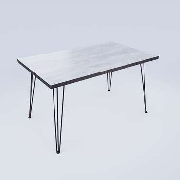 Обеденный стол 90 серого цвета с антрацитовой кромкой 