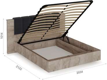 Кровать с подъемным механизмом Джулия 160х200 бежевого цвета