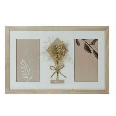 Фоторамка 39 x 1,2 x 22 cm Стеклянный Натуральный Белый Shabby Chic