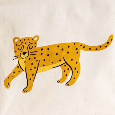 Корзина кубическая с рисунком леопард Junglito бежевого цвета