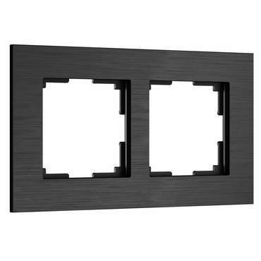 W0023508/ Рамка на 2 поста  AluMax (черный алюминий) W0023508 AluMax черный алюминий