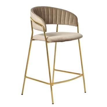 Полубарный стул Turin цвета латте с золотыми ножками