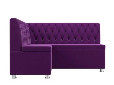 Кухонный угловой диван Мирта фиолетового цвета левый угол