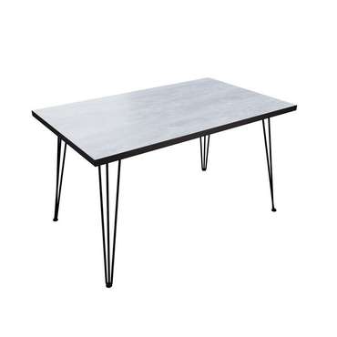 Обеденный стол 90 серого цвета с антрацитовой кромкой 