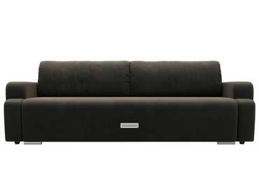 Прямой диван-кровать Ника коричневого цвета