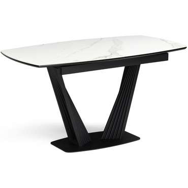 Раздвижной обеденный стол Вейл 160 черно-белого цвета