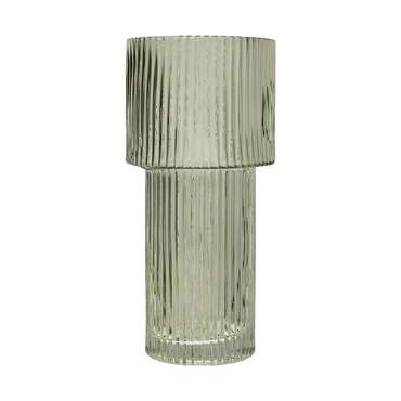 Декоративная ваза из рельефного стекла серого цвета