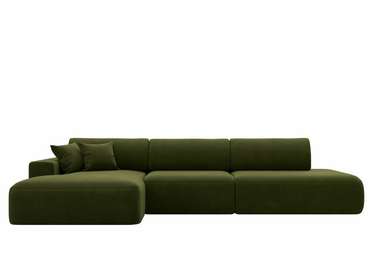 Угловой диван-кровать Лига 036 Модерн Лонг зеленого цвета левый угол