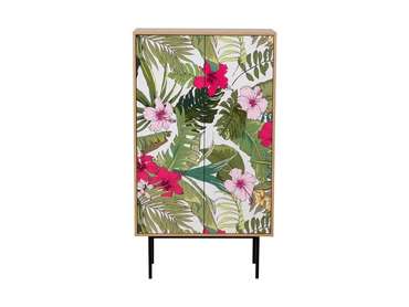 Шкаф Boho коричневого цвета с цветочным фасадом