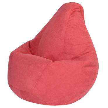 Кресло Мешок Груша XL в обивке из велюра кораллового цвета 