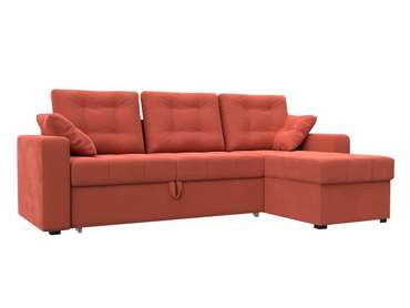 Угловой диван-кровать Камелот кораллового цвета правый угол