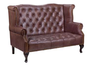 Прямой диван Royal sofa brown с темно-коричневой обивкой