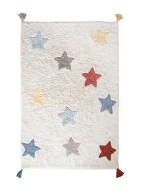 Хлопковый ковер Vintage Stars 60х90 бежевого цвета