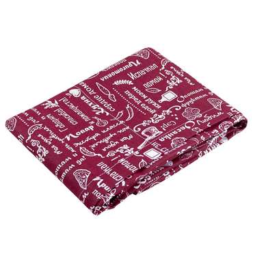 Фартук 'Правила кухни' 70х90, с карманом и регулируемой бретелью, рогожка, 100 % хлопок, 'Вишня'