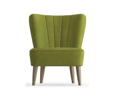 Кресло Пальмира в обивке из велюра светло-зеленого цвета