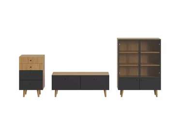 Комплект мебели для гостиной Frida 4 черно-бежевого цвета