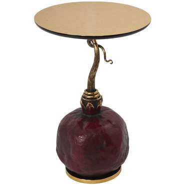 Кофейный столик Рубиновый гранат Амбер бордово-золотого цвета 