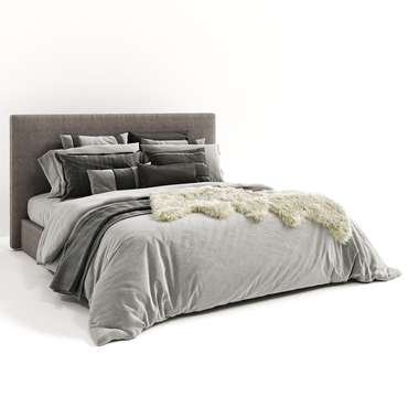 Кровать Sullivan 160х200 светло-серого цвета с подъемным механизмом 