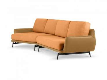 Угловой диван Ispani оранжево-коричневого цвета