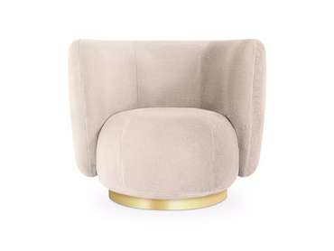 Кресло Lucca бежевого цвета с золотым основанием 