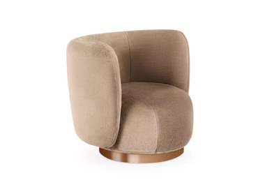 Кресло Lucca темно-бежевого цвета с коричневым основанием 