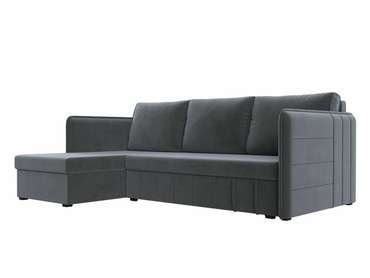 Угловой диван-кровать Слим серого цвета левый угол