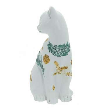 Фигура декоративная Кошка бело-голубого цвета