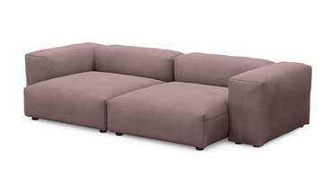 Прямой диван Фиджи двухсекционный большой темно-розового цвета