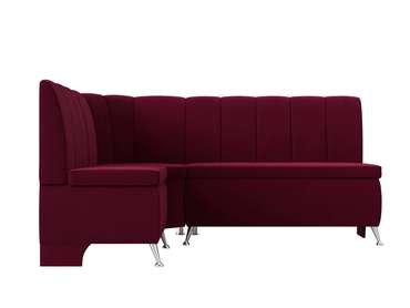 Кухонный угловой диван Кантри бордового цвета левый угол