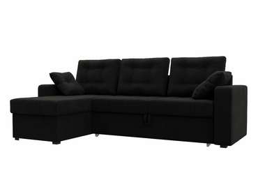 Угловой диван-кровать Камелот черного цвета левый угол