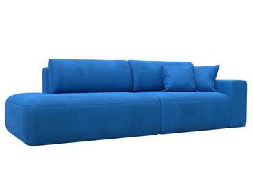 Диван-кровать Лига 036 Модерн темно-голубого цвета с правым подлокотником